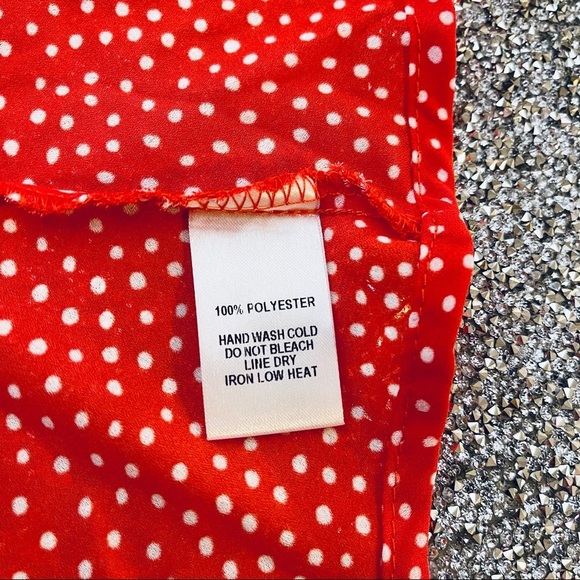 Lulu’s Red & White Polka Dot Love is Enough Wrap Top Blouse Small - Picture 11 of 11